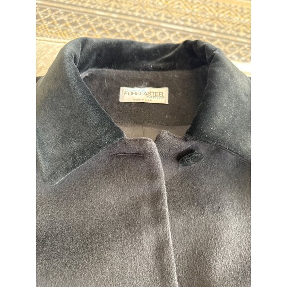 Forecaster Womens Black Wool Blend Coat With Velvet Collar & Button Front - Picture 4 of 10
